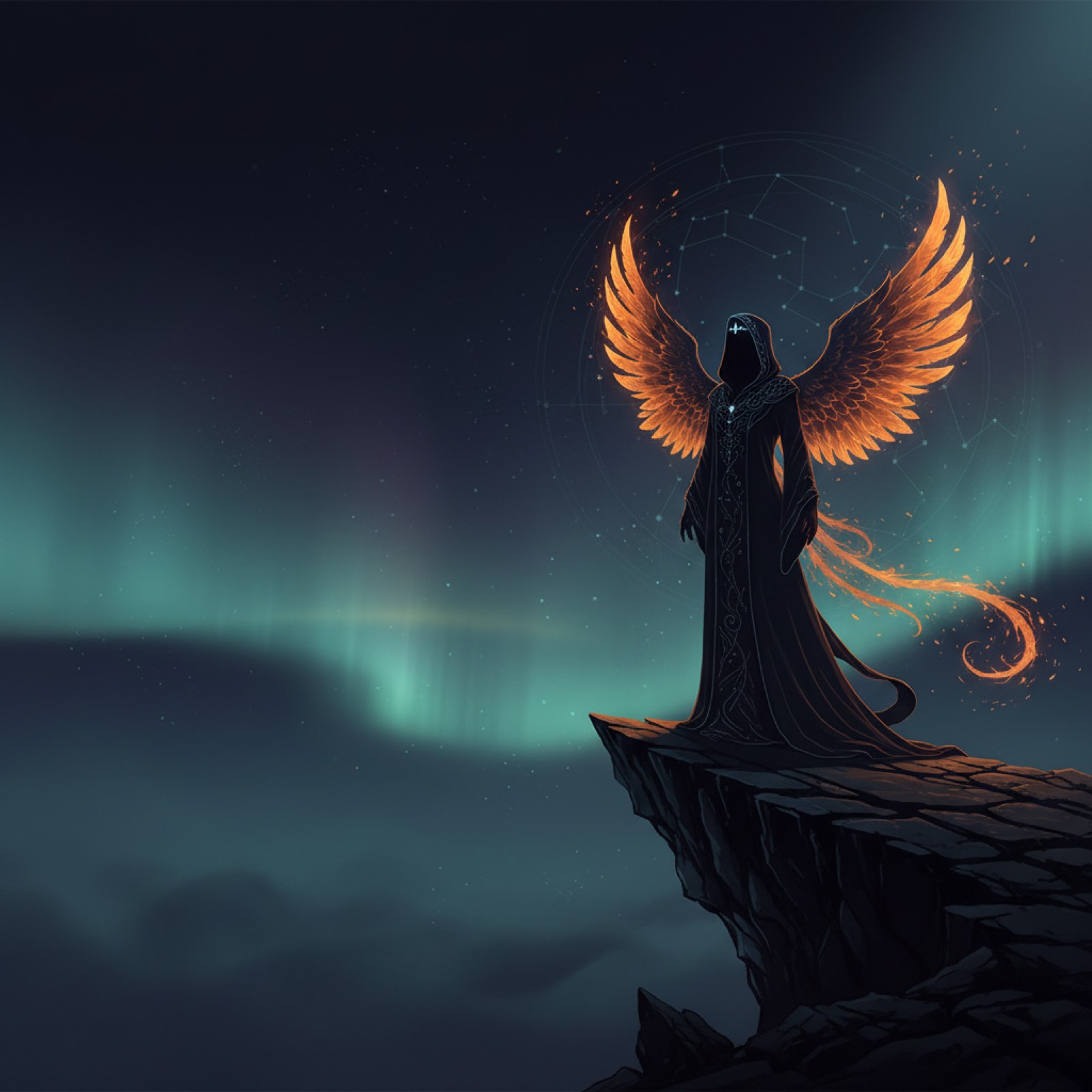 Aurora Wraith silhouette against aurora ribbon